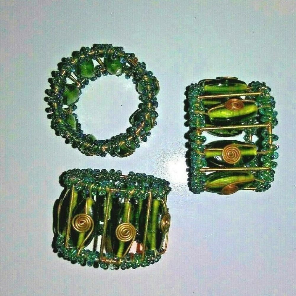 3 Pier-1 Imports Moroccan Beaded Napkin rings